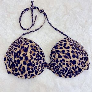 Victorias Secret Push-up Cheetah Bikini Top Size 36C